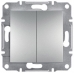 EPH0600161 Двухклавишный переключатель Asfora IP20. Цвет Алюминий