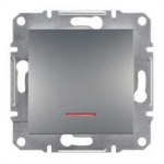 EPH1500162 Переключатель с подсветкой Asfora IP20. Цвет Сталь