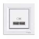 EPH2700221 USB-розетка Asfora 2.1 A (2 входа). Цвет Белый