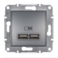 EPH2700262 USB-розетка Asfora 2.1 A (2 входа). Цвет Сталь