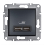 EPH2700271 USB-розетка Asfora 2.1 A (2 входа). Колір Антрацит