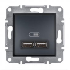 EPH2700271 USB-розетка Asfora 2.1 A (2 входа). Колір Антрацит
