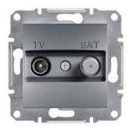 EPH3400262 Розетка TV-SAT проходная 4 dB Asfora. Цвет Сталь