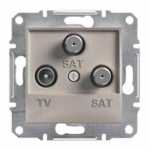 EPH3600169 Розетка TV-SAT-SAT концевая 1 dB Asfora. Цвет Бронза