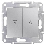 SDN1300360 Выключатель для жалюзи с механич. блокировкой 10A серии Sedna. Цвет Алюминий