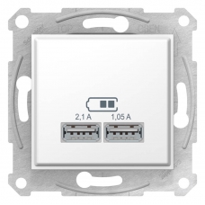 USB-розетка Sedna 2.1 A (2 входа), Колір "Білий" (SDN2710221)