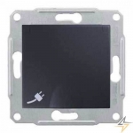 SDN3100170 Розетка с заземлением, защитными шторками и крышкой 16А, 250 В Sedna. Цвет Графит