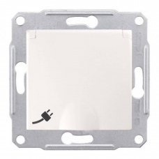 Розетка IP44 с крышкой и защитными шторками Sedna. Цвет "Белый" (SDN3100321)