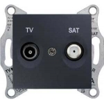 SDN3401970 Розетка ТV/SAT проходная 4 dB Sedna. Цвет Графит
