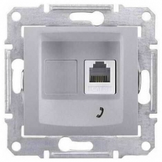 Телефонная розетка RJ11 Sedna. Цвет Алюминий (SDN4101160)