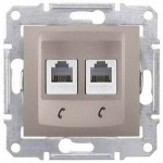 SDN4201168 Телефонная розетка двойная RJ11 Sedna. Цвет Титан
