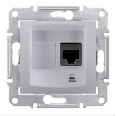 Компьютерная розетка STP RJ45 кат.5e экранированная Sedna. Цвет Алюминий (SDN4500160)