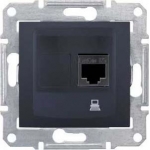 SDN4300170 Компьютерная розетка UTP RJ45 кат.5e неэкранированная Sedna. Цвет Графит