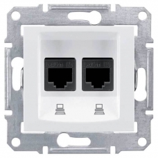 Компьютерная розетка двойная STP RJ45 кат.6 экранированная Sedna. Цвет Белый (SDN5000121)