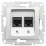 SDN5000123 Компьютерная розетка двойная UTP RJ45 кат.6 экранированная Sedna. Цвет Слоновая кость