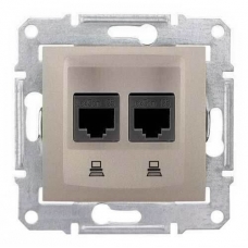 Компьютерная розетка двойная UTP RJ45 кат.5e экранированная Sedna. Цвет Титан (SDN4600168)