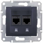 SDN4400170 Компьютерная розетка UTP RJ45 кат.5e неэкранированная Sedna. Цвет Графит
