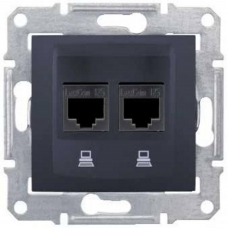 Компьютерная розетка UTP RJ45 кат.5e неэкранированная Sedna. Цвет Графит (SDN4400170)