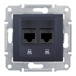 SDN4800170 Компьютерная розетка UTP RJ45 кат.6e неэкранированная Sedna. Цвет Графит