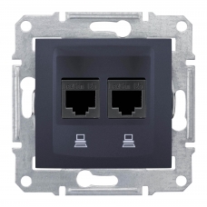 Компьютерная розетка UTP RJ45 кат.6e неэкранированная Sedna. Цвет Графит (SDN4800170)