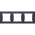 SDN5800570 Декоративная рамка 3-постовая горизонтальная Sedna. Цвет Графит