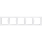 SDN5800921 Декоративная рамка 5-постовая горизонтальная Sedna. Цвет Белый