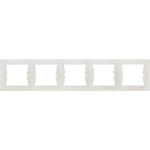 SDN5800923 Декоративная рамка 5-постовая горизонтальная Sedna. Цвет Слоновая кость